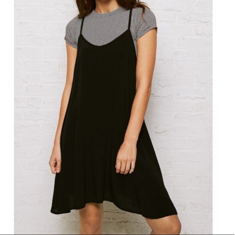 black flowy midi dress